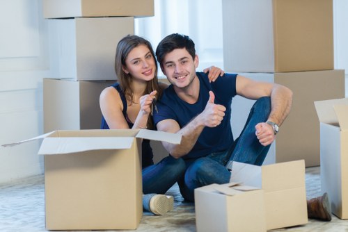 Satisfied customers with their successful move